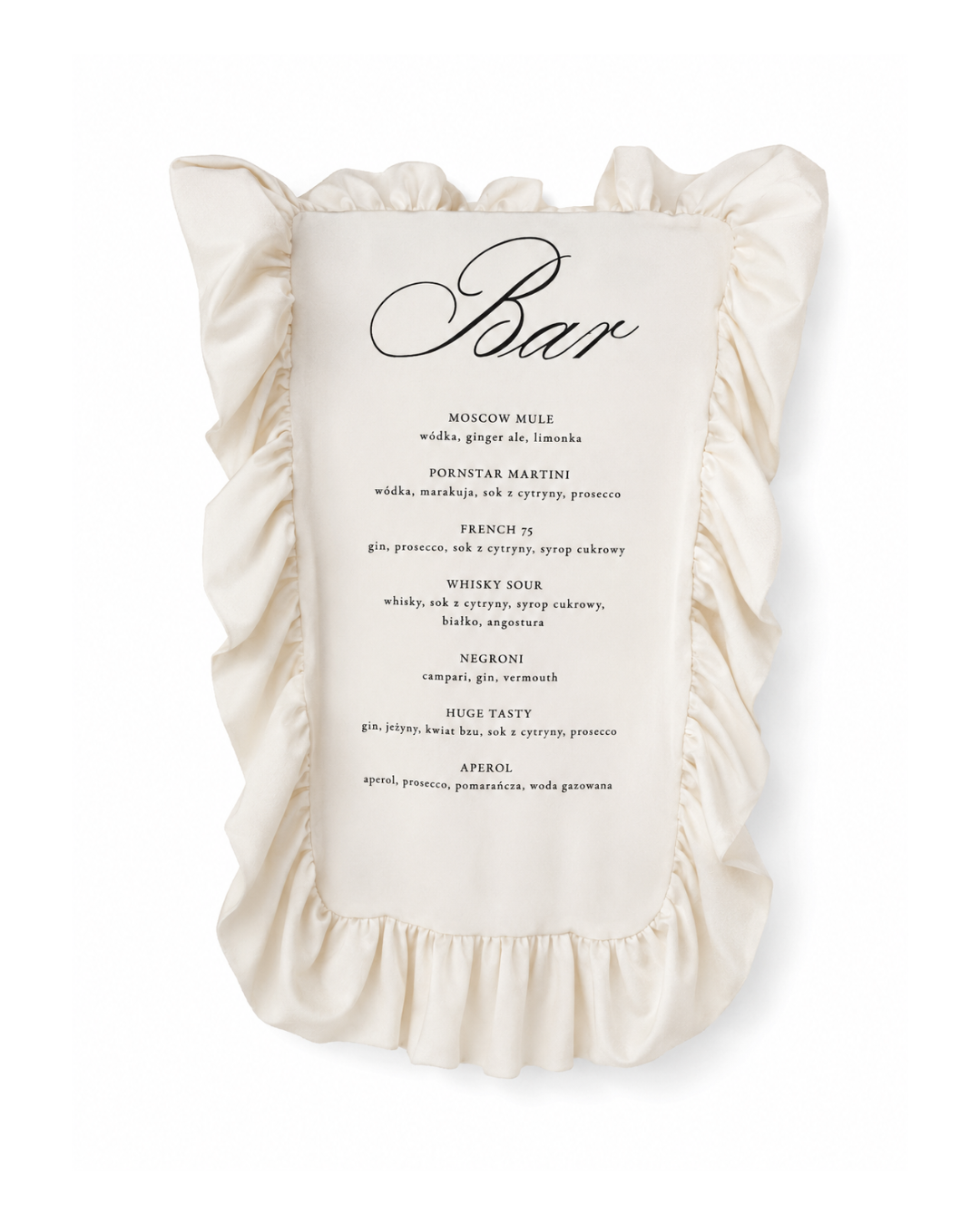Menu na bar z falbanką
