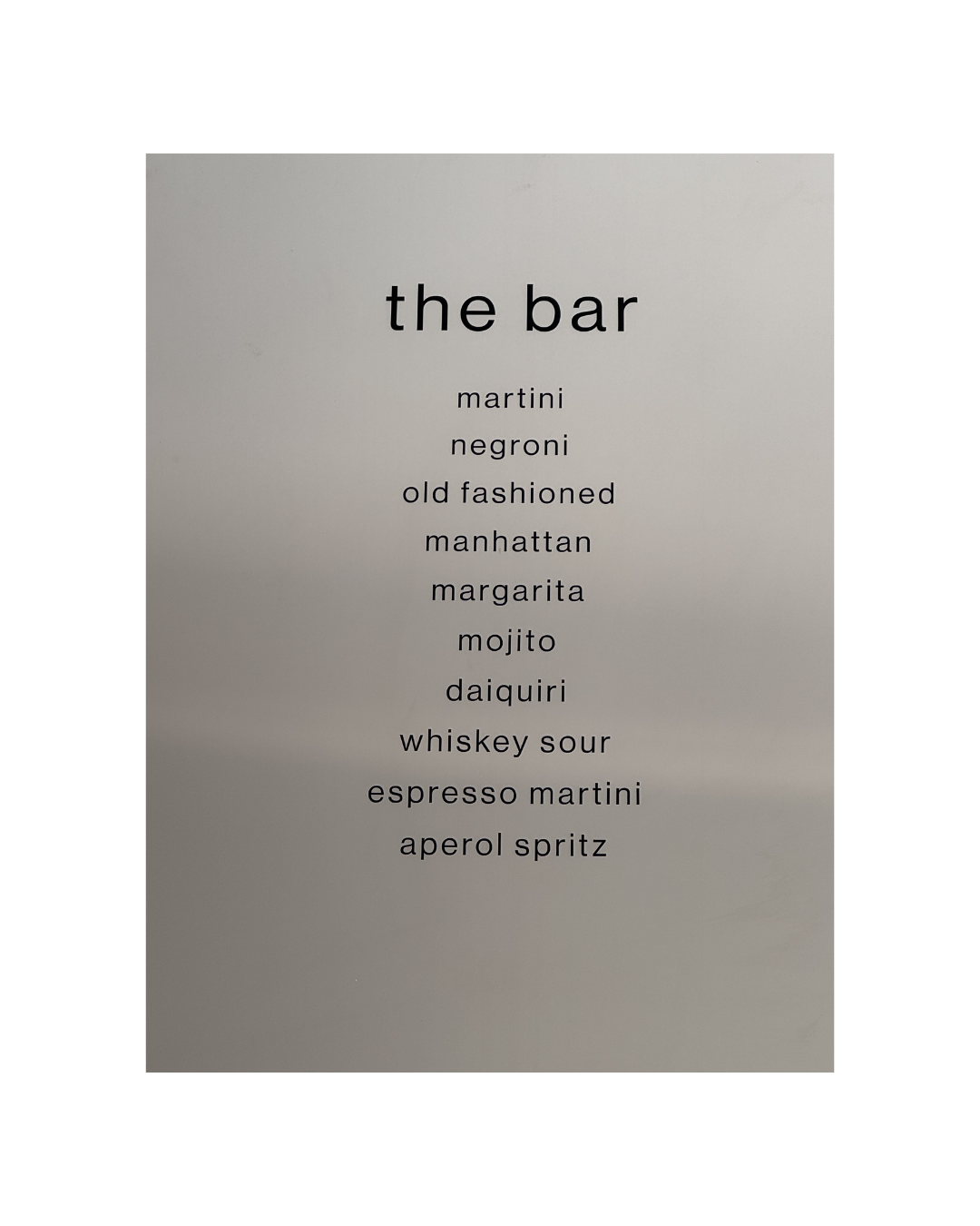 Stalowa tablica menu