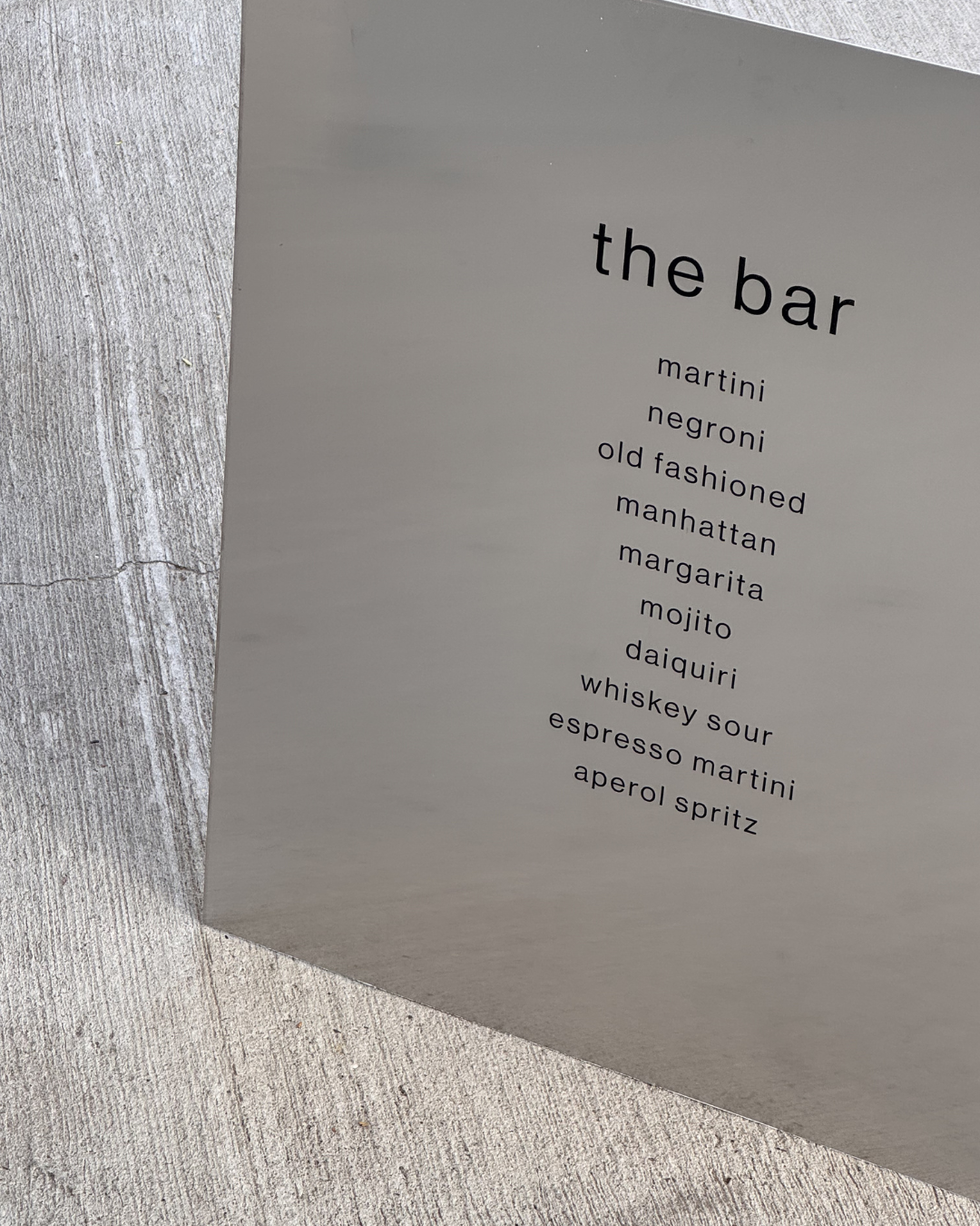 Stalowa tablica menu